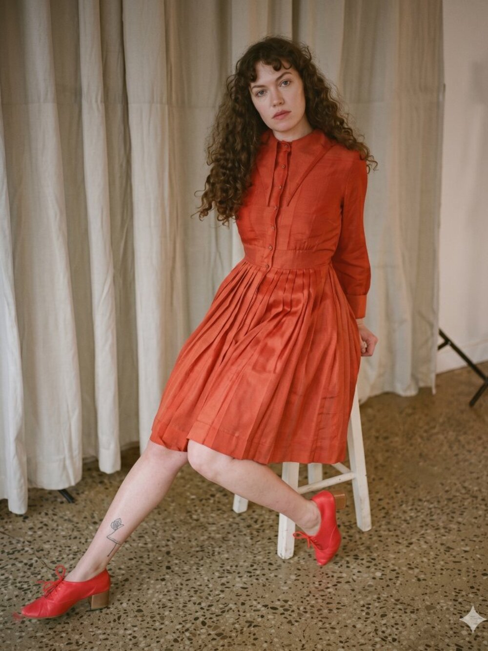 Diana Dress - 8 Paprika Button Front - Samantha Pleet